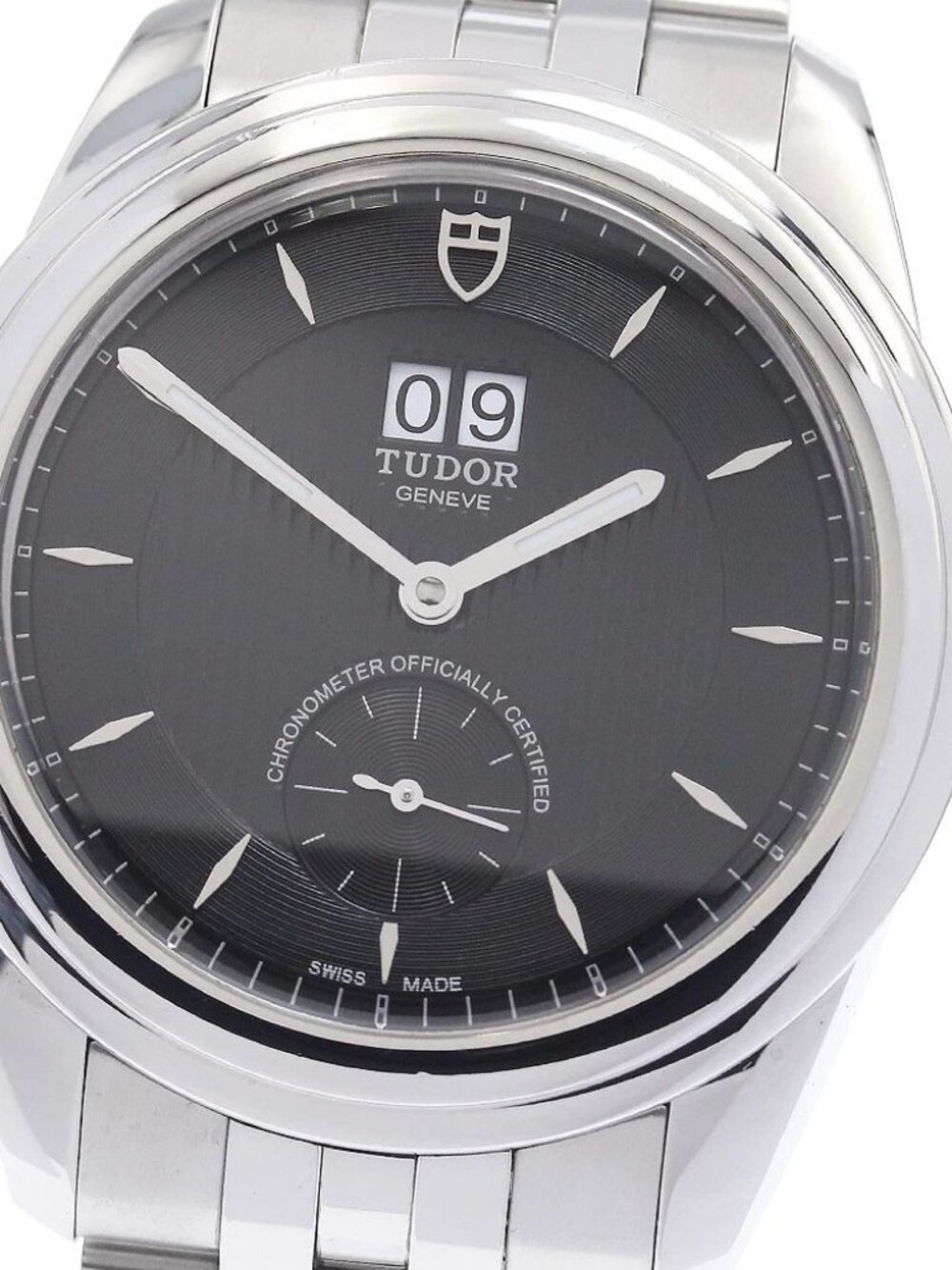 TUDOR Glamour 57100 Double date black Dial Automatic Men's Watch_942566